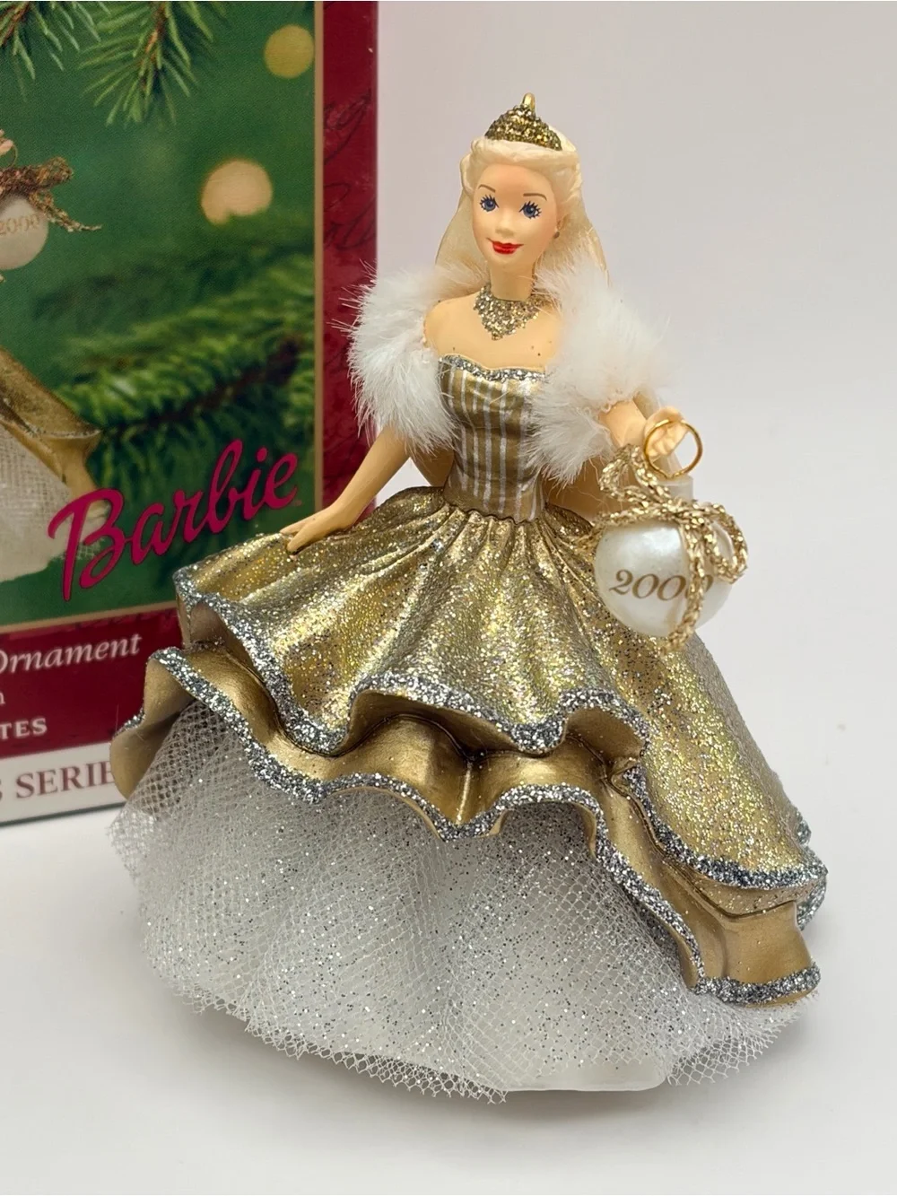 Hallmark Keepsake Ornament 2000 Celebration BARBIE Ornament Special Edition Gold